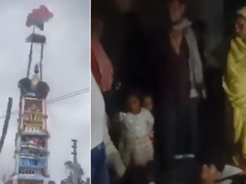 देवघर में हाईटेंशन तार से टकराया ताजिया:9 लोग करंट की चपेट में...